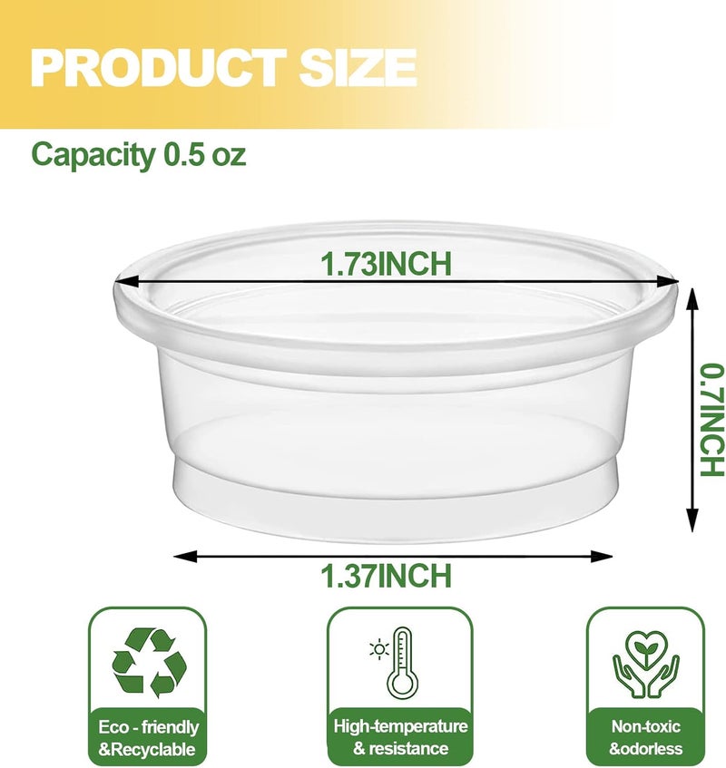 YOJOR 0.5oz Crested Gecko Food and Water Feeding Cups, Reptile Feeder Bowls, Plastic Replacement Food Dish for Lizard and Other Small Pet Ledge Accessories (100 pcs) - Image 2